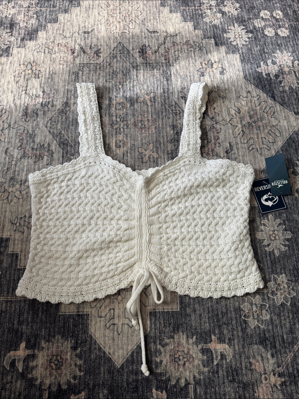 Hollister Cream Crochet Tie-Front Camisole